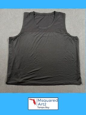 Xersion Mens XXL Quick Dri Athletic Tank Top Black Mesh Sleeveless Performance